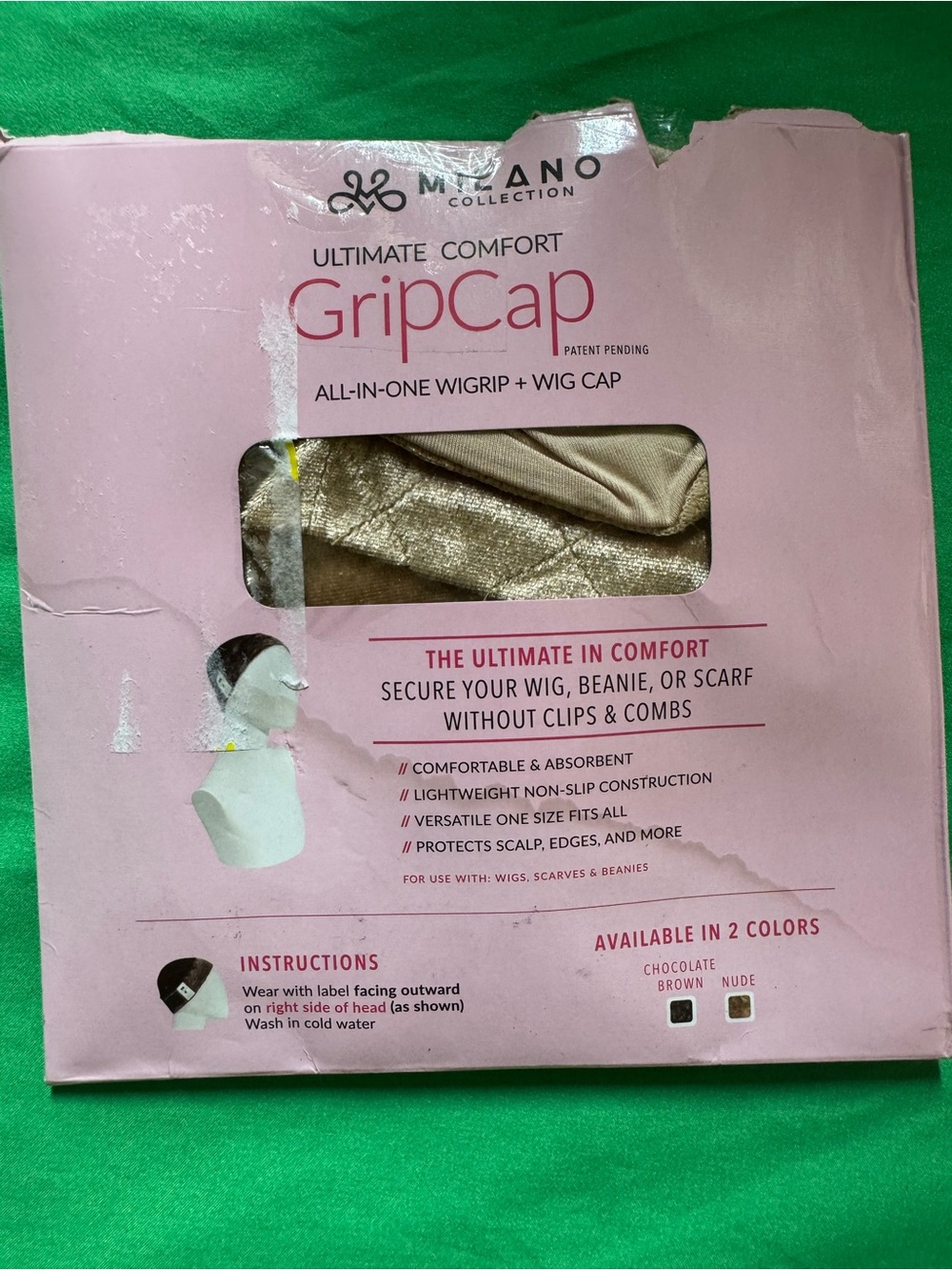Milano GripCap Wig Cap in Nude/Gold NWT